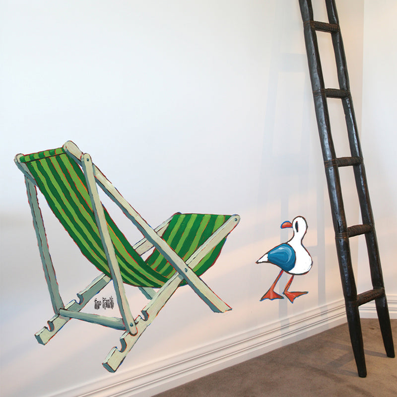 Deckchair and Seagull by Timo Rannali